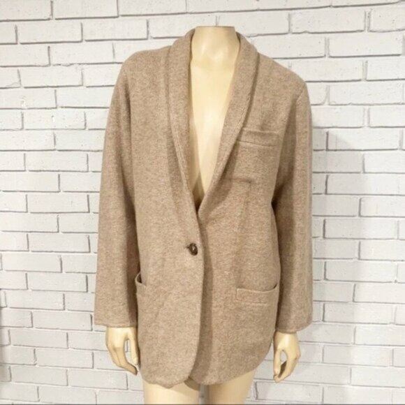 J.Crew “Heather Mushroom” Cocoon Sweater-Blazer  – Tan/Camel Wool Blazer - Picture 1 of 8